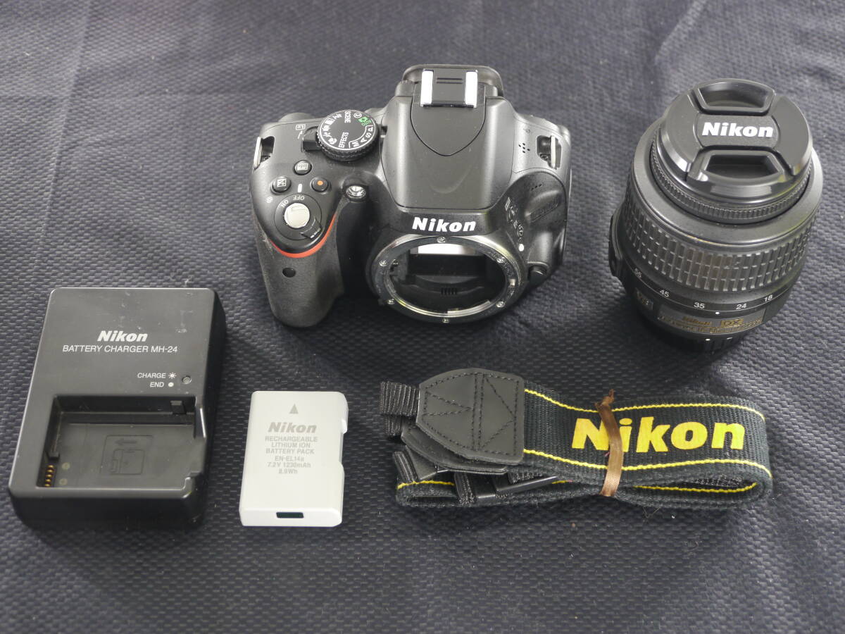Nikon　DIGITAL CAMERA　D5100　18-55VRレンズキット　デジタル一眼レフカメラ + 標準ズームレンズ　動作確認済　液晶画面現状品
