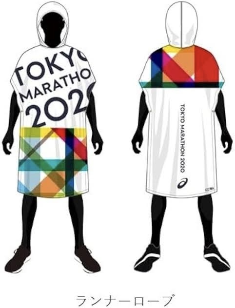 ## rare ## Tokyo marathon 2020 with a hood poncho . mileage Runner z low b participation . finisher towel Tokyo Metropolitan area Asics not for sale sauna 