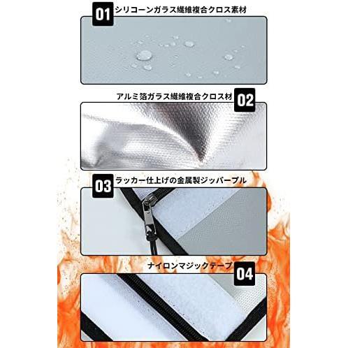 38cm×28cm/23cm×18cm two . set _ silver safe enduring fire bag collecting money sack valuable document storage case cash storage case enduring fire case fireproof explosion proof waterproof disaster prevention ba