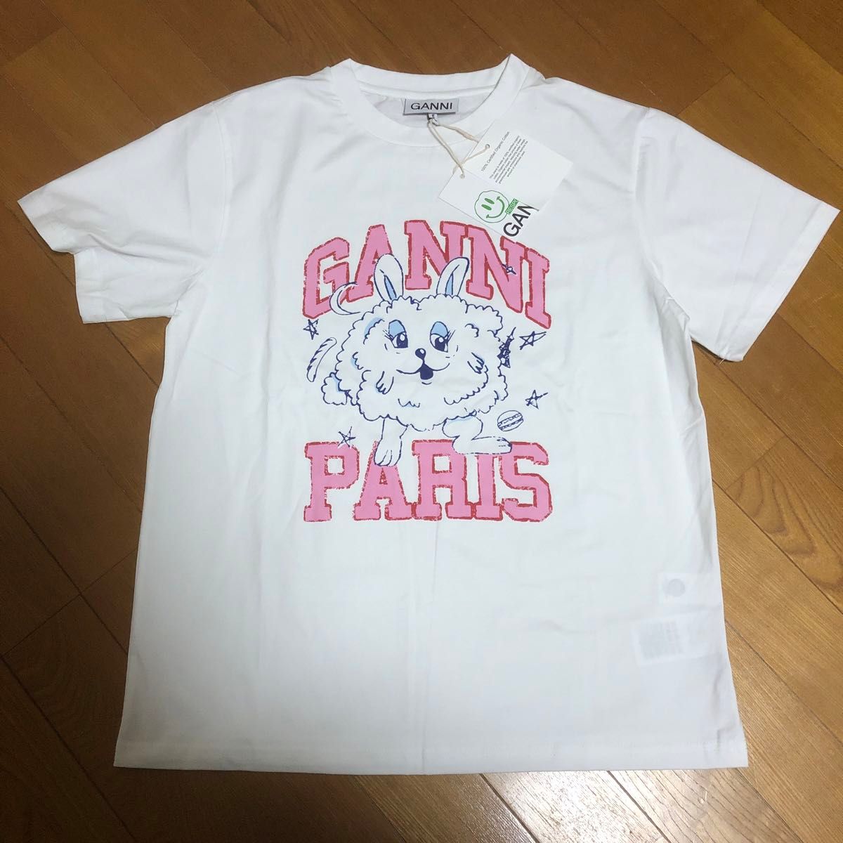 【新品未使用】GANNIガニ―  リラックスオーガニックコットンTシャツウサギ