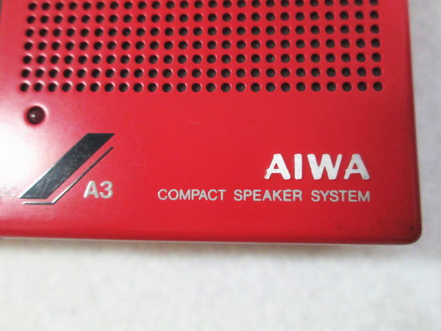動作OK【AIWA アイワ SC-A3 COMPACT SPEAKER SYSTEM コンパクト スピーカー(レッド)ケーブル付】FULL RANGE SPEAKER SYSTEM/ミニ/赤/レトロの画像6