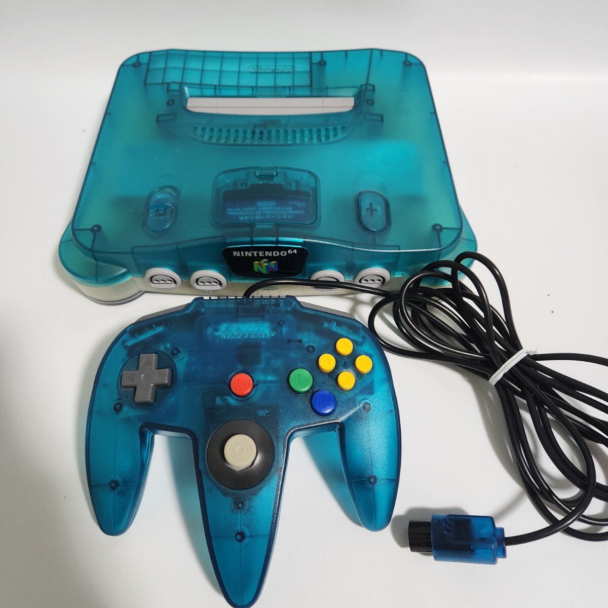 Nintendo ニンテンドー 任天堂 ニンテンドー64 ニンテンドウ64Nintendo64 クリア ブルー クリアブルー コントローラー付 ジャンク品_画像1