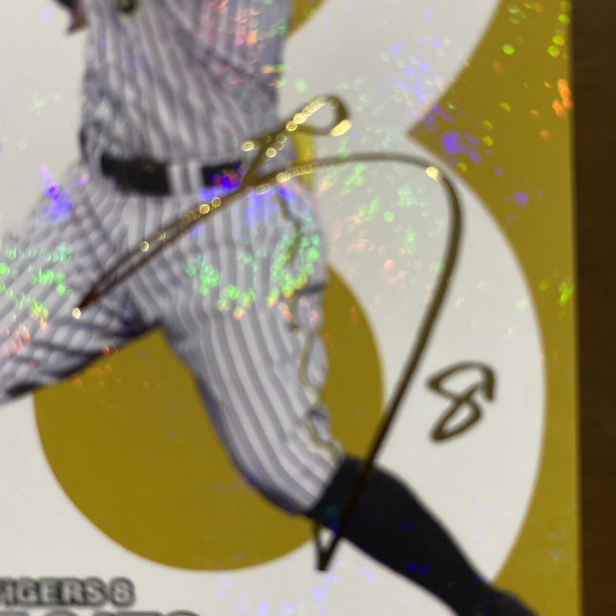 カルビープロ野球チップス2024スターカード佐藤輝明キラ阪神タイガース金サイン版の画像2
