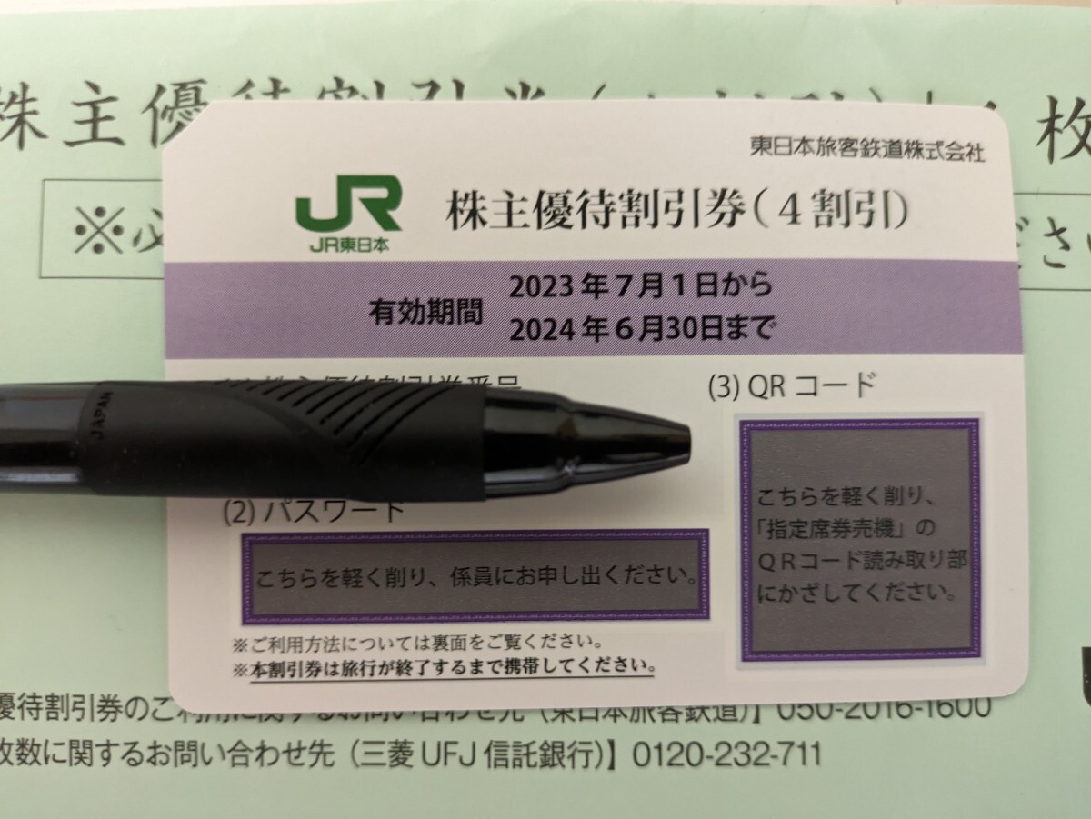 JR東日本 株主優待券 QRコード+パスワード【有効期限:2024年6月30日】の画像1