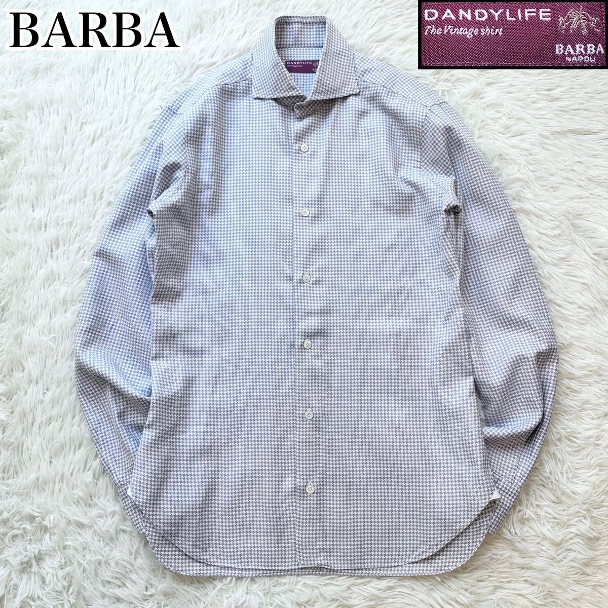 BARBA バルバ ホリゾンタルカラーシャツ カッタウェイ 長袖シャツ コットン100% 綿 イタリア製 DANDYLIFE 38
