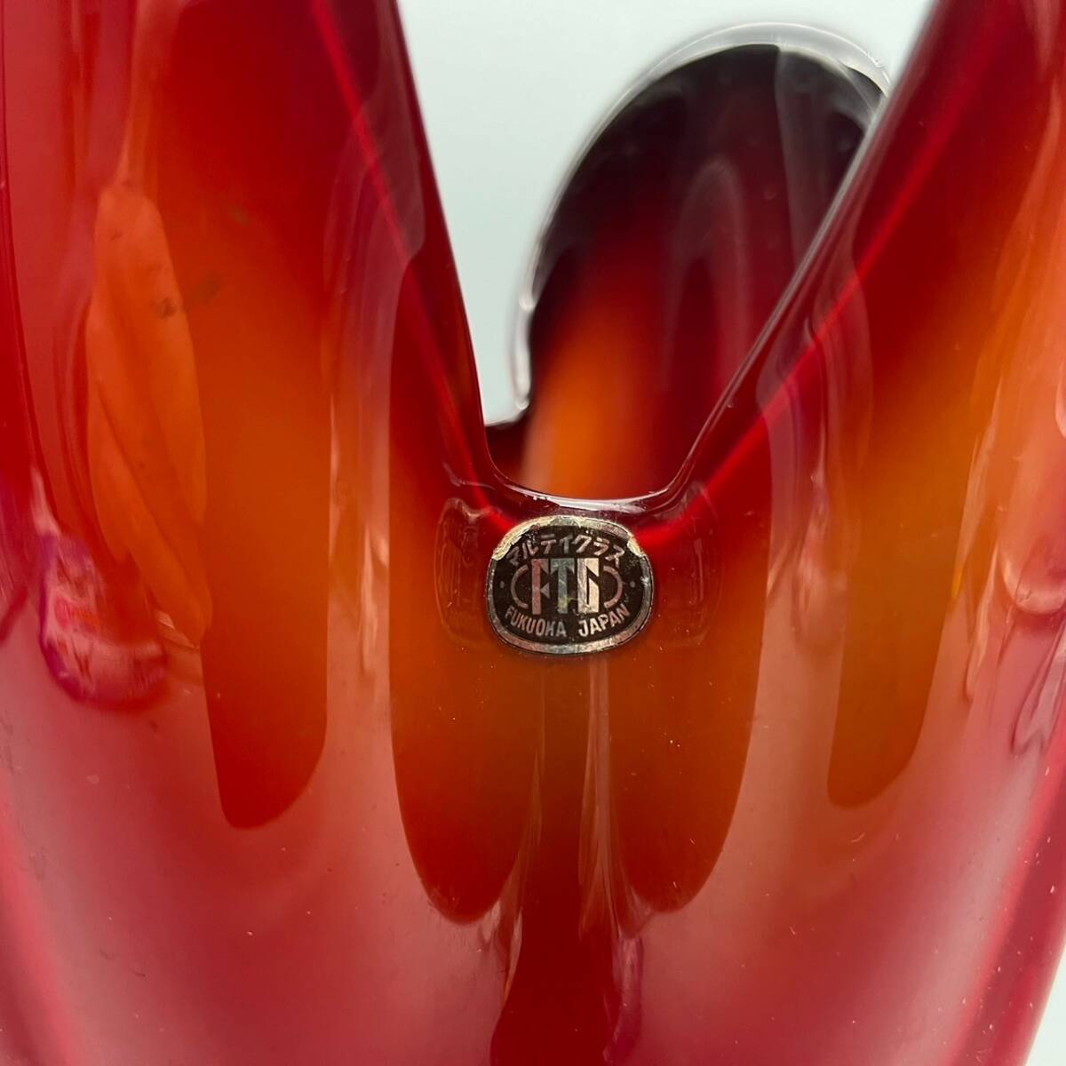【1円出品】 マルテイグラス 花瓶 フラワーベース フラワーアレンジメント レッド系 赤 おしゃれ 個性 独創的の画像7