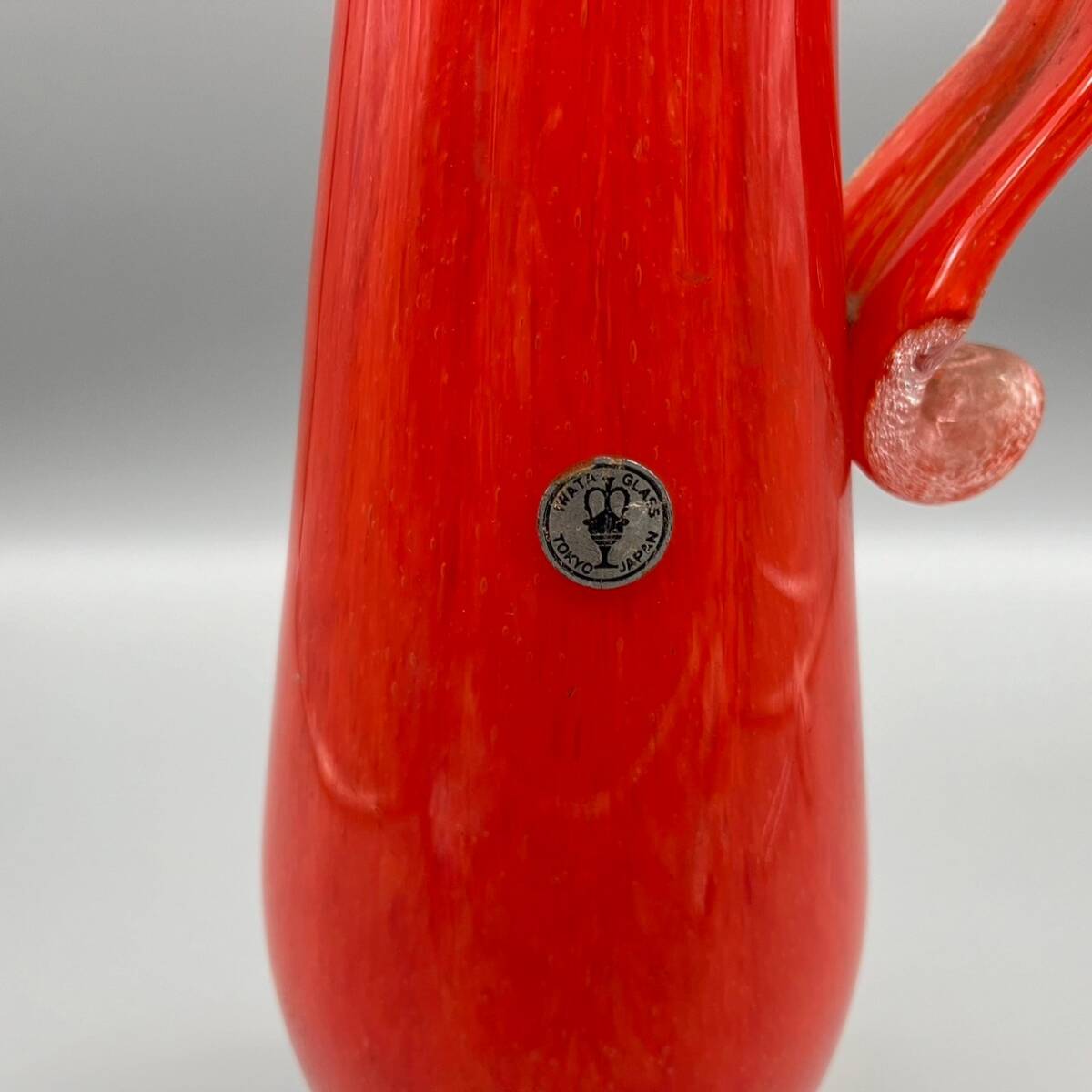 【1円出品】 IWATA GLASS 岩田硝子 花器 赤い花器 花瓶 フラワーベース おしゃれ 独創的 フラワーアレンジメントの画像8