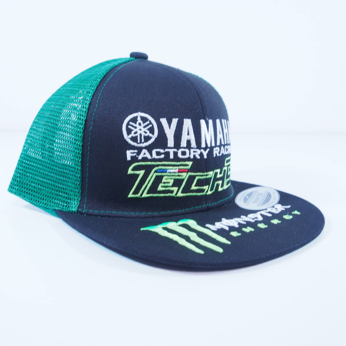 【新品・送料無料】39 黒/緑 MONSTEY ENERGY YAMAHA TECH3 刺繍 キャップ 帽子 モンスター エナジー ヤマハ テック3 メッシュ_画像2