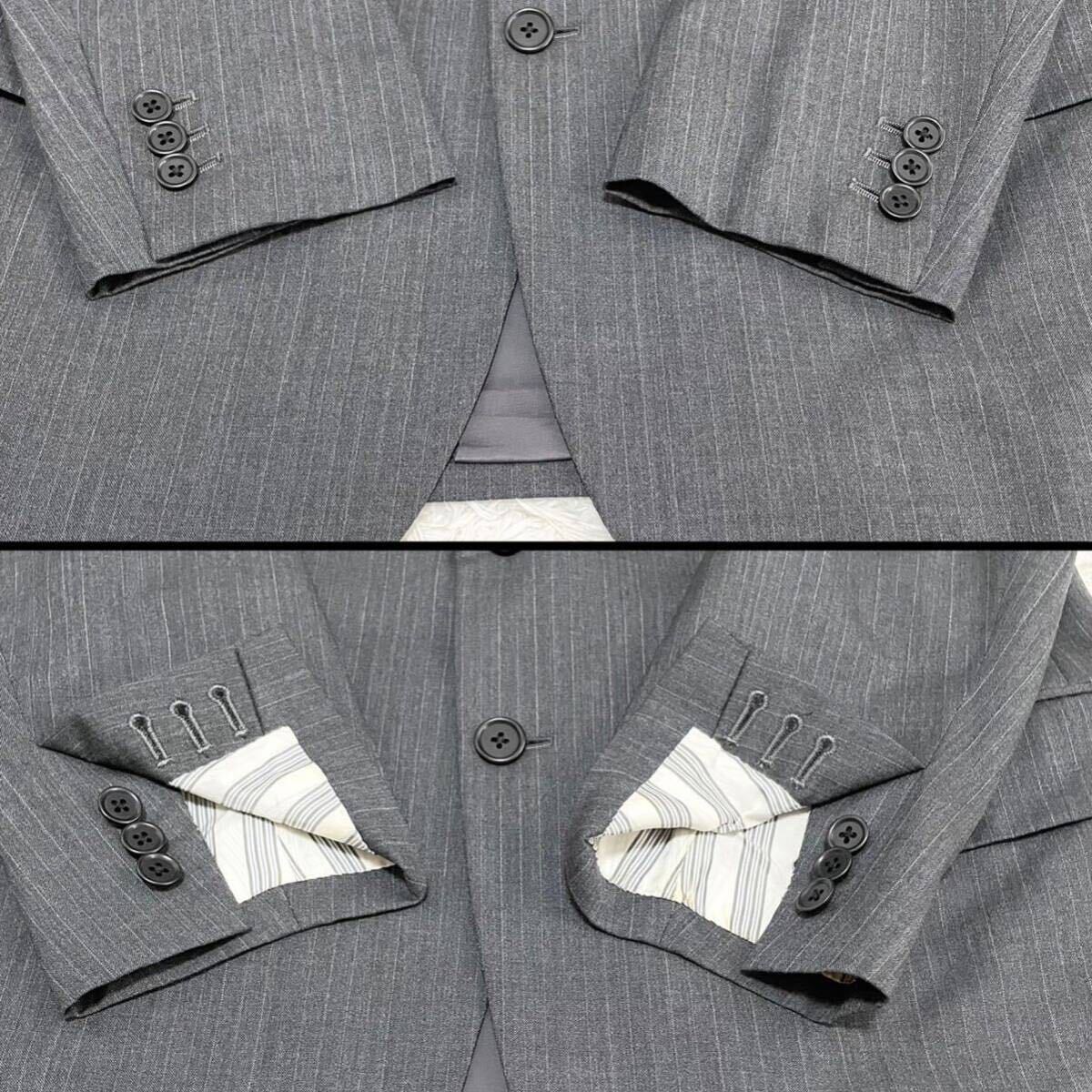  прекрасный товар Brooks Brothers 1818[ высший класс. замечательная вещь ]Brooks Brothers костюм выставить tailored jacket полоса серый L соответствует 