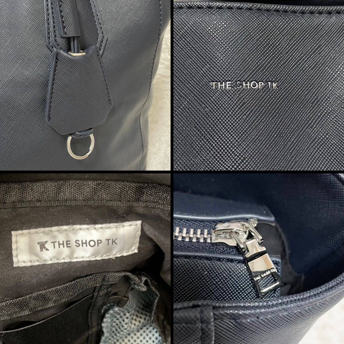  beautiful goods Takeo Kikuchi TAKEO KIKUCHI all leather shoulder .. tote bag briefcase business bag A4 storage possible PC work navy blue color navy 