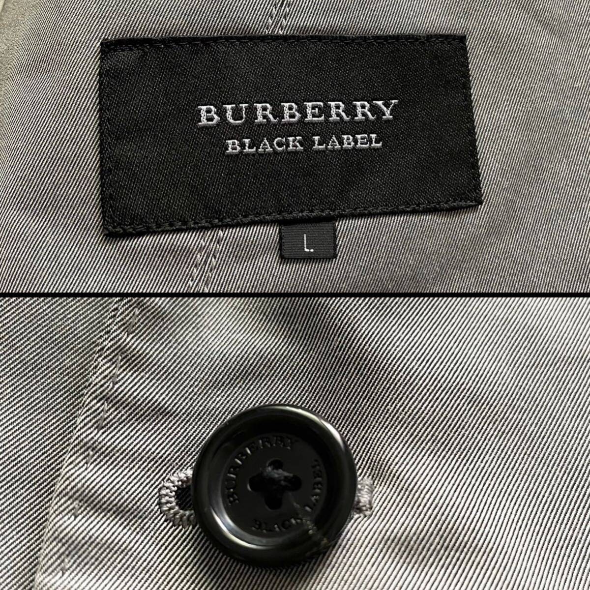 人気サイズL！バーバリーブラックレーベル 高級 テーラード ジャケット BURBERRY BLACKLABEL ノバチェック グレー 2B ストレッチ アンコン_画像8