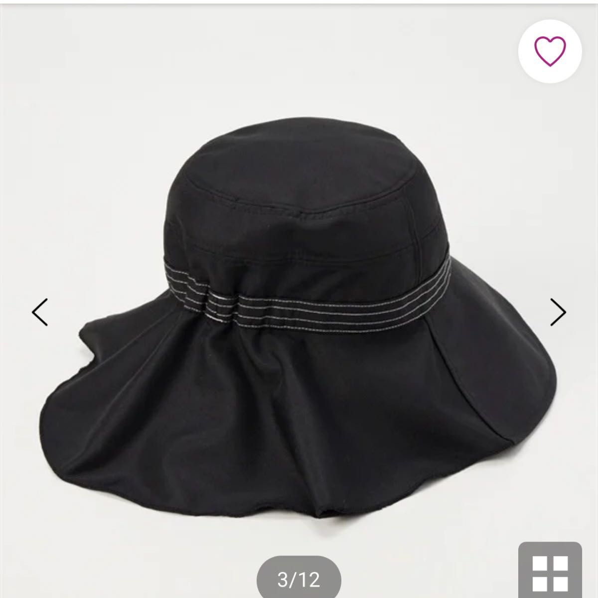 帽子 ブラック 黒 UVカット ハット 紫外線対策 イオン かわいい 帽子 ブラック 黒 UVカット ハット 紫外線対策 イオン かわいい