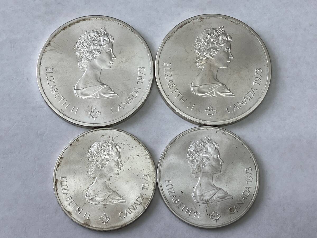 1976年 カナダ モントリオール オリンピック 記念貨幣 銀貨（5ドル×2枚、10ドル×2枚）_画像2