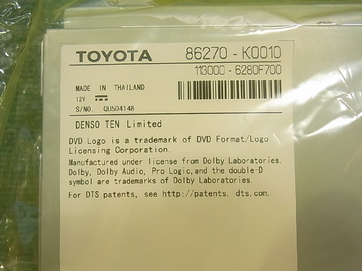 未使用品 トヨタ 純正 ディスクプレイヤー CD・ DVDデッキ / 86270-K0010 オプション_画像4