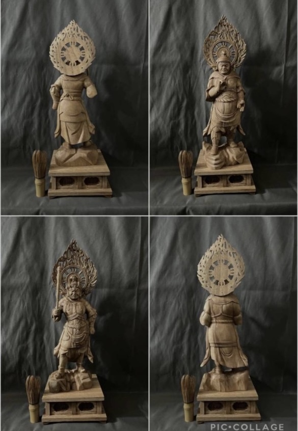大型高46cm 井波彫刻　仏教工芸品　楠材製　極上彫　木彫仏像　十二神将一式_画像6