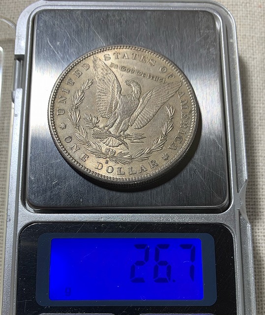 アメリカ銀貨 1884年 モルガンダラー 1ドル 銀貨 重量 約26.7g_画像3