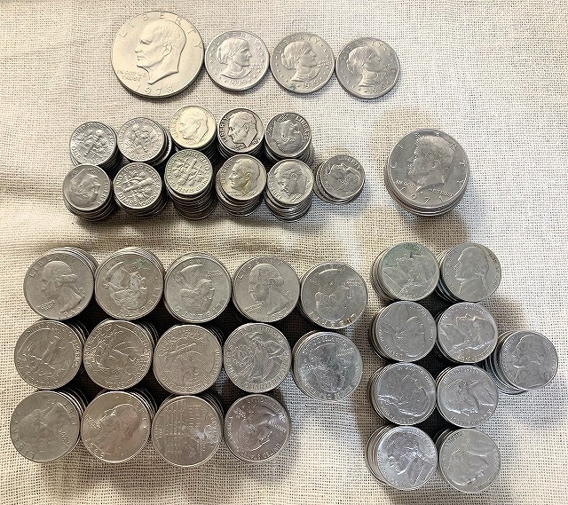 アメリカ貨幣 コイン 1ドル 50セント 25セント 10セント 5セント 計56ドル15セントの画像1