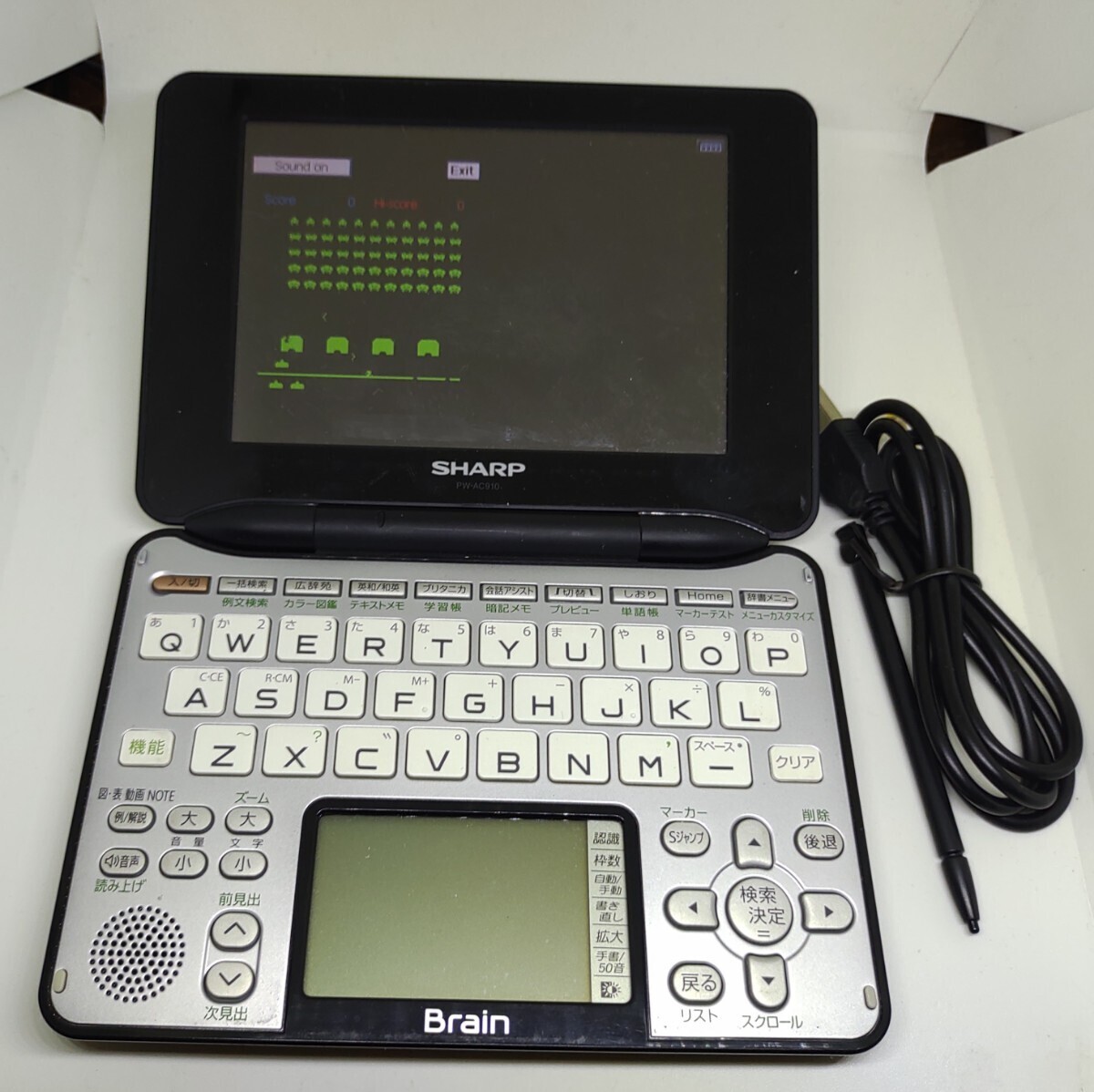 SHARP Brain PW-AC910 テトリス,インベーダー windowsCE導入可能 電子辞書 シャープ USB 広辞苑 英会話,TOEIC,全訳古語の画像5