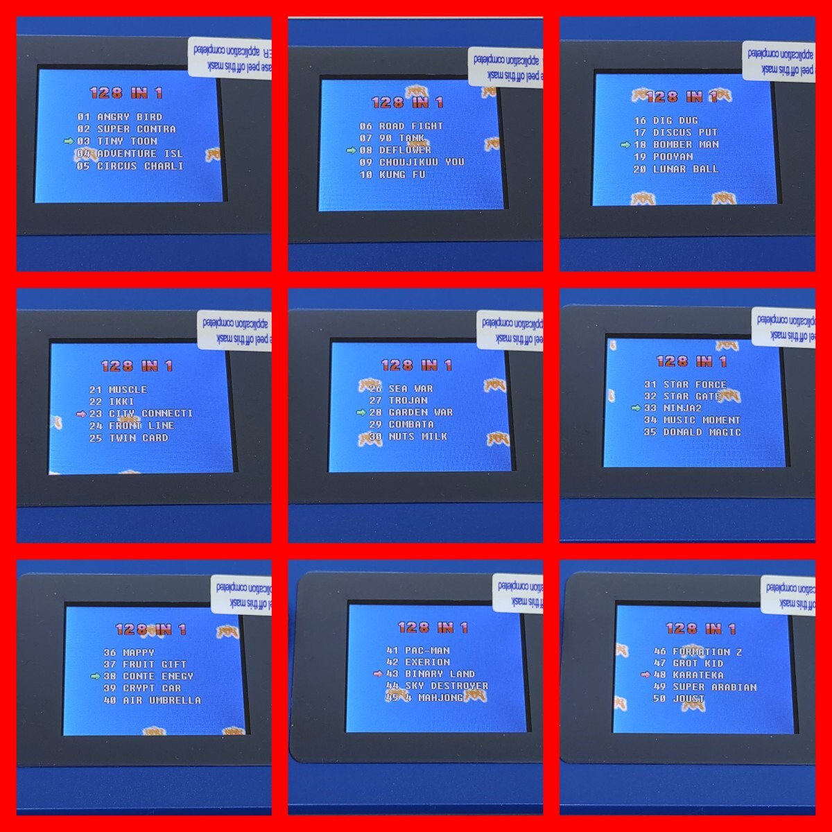 中華ゲーム機 128in1 8bitゲーム 内蔵ゲーム128種類遊べます ファミコンカセットは刺さりません 昭和レトロ 2インチ液晶の画像6