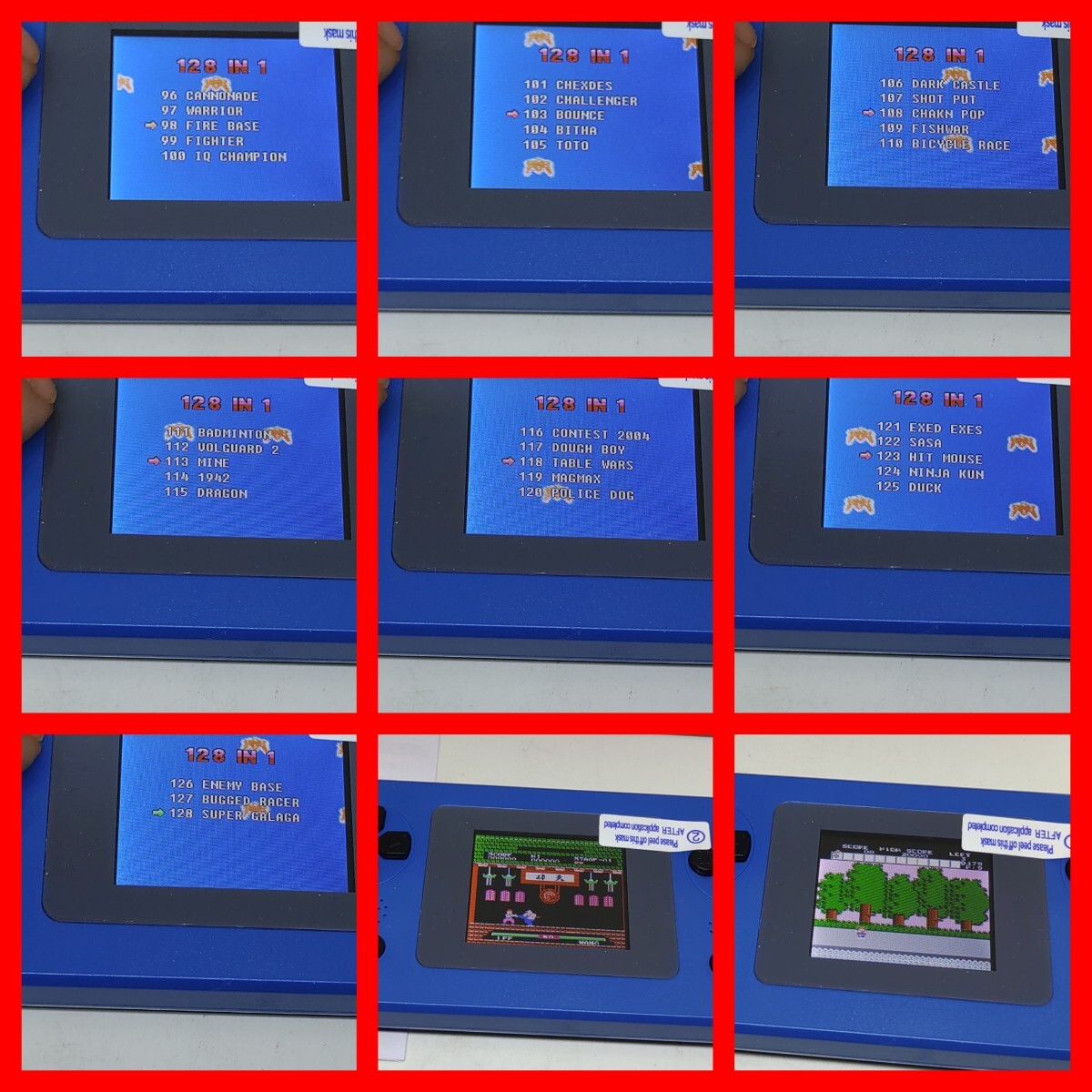 中華ゲーム機 128in1 8bitゲーム 内蔵ゲーム128種類遊べます ファミコンカセットは刺さりません 昭和レトロ 2インチ液晶の画像8