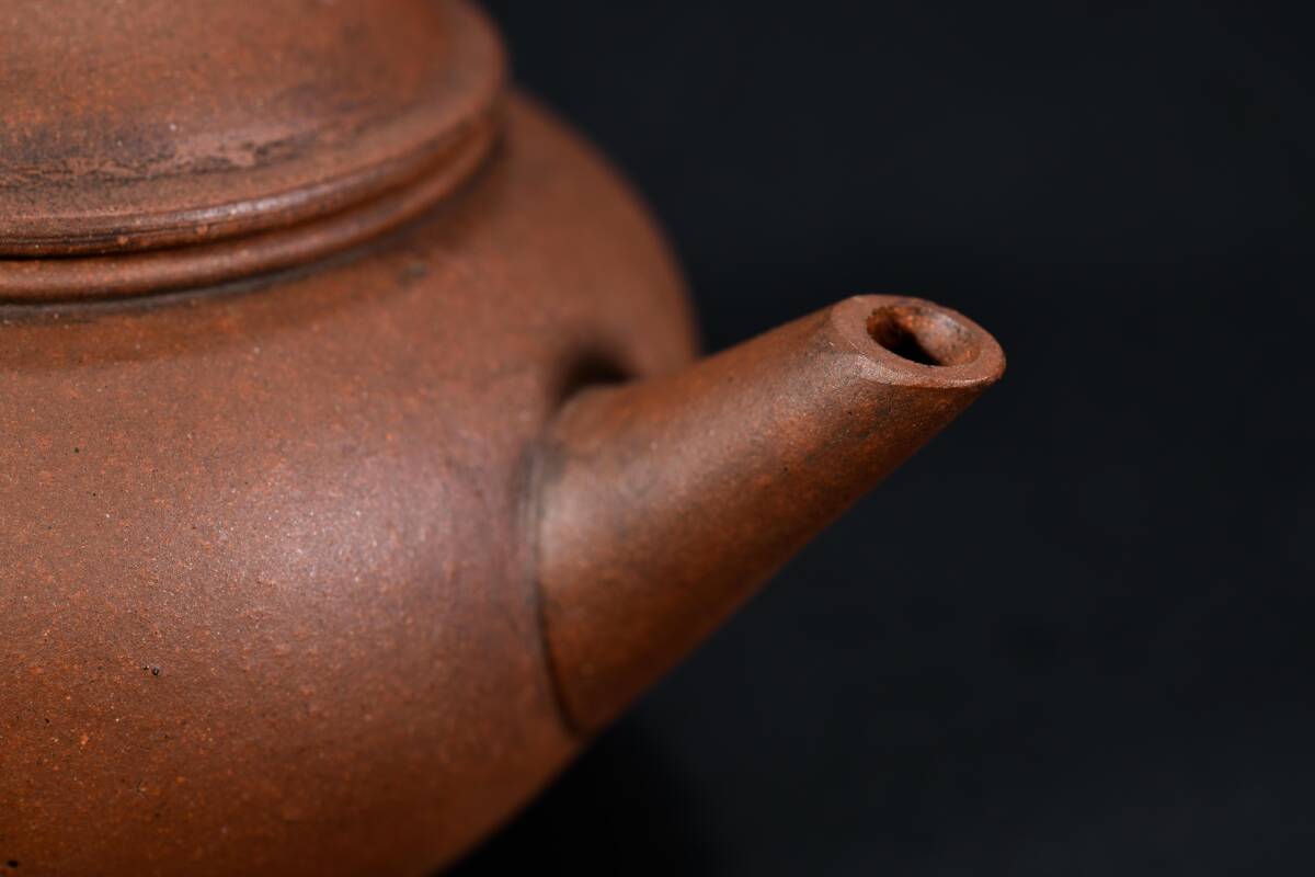 br10358 中国古玩 朱泥 急須 紫砂壺 荊渓恵孟臣製 在銘 煎茶道具 唐物 幅6.8cm 高6.5cmの画像3