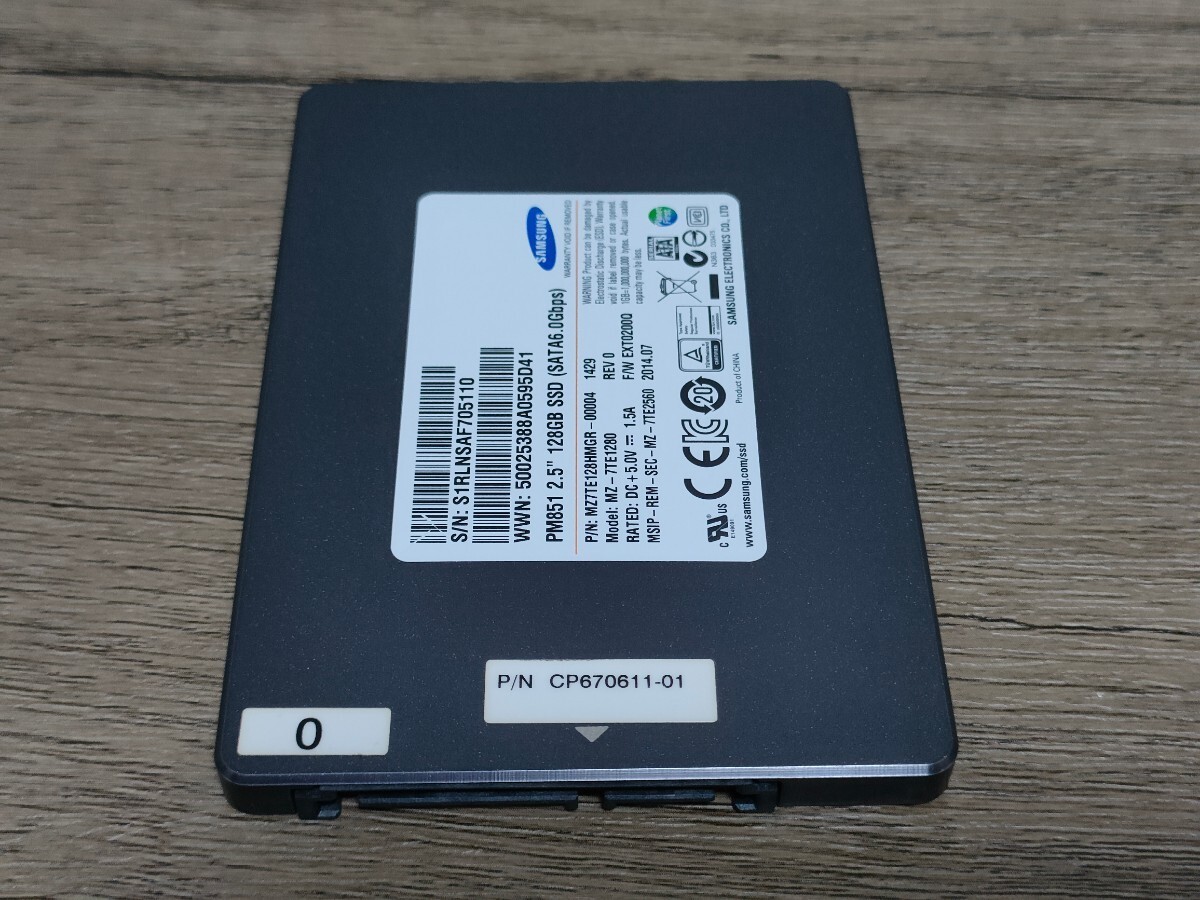 SAMSUNG PM851 2.5inch SATAⅢ Solid State Drive 128GB 【内蔵型SSD】の画像5