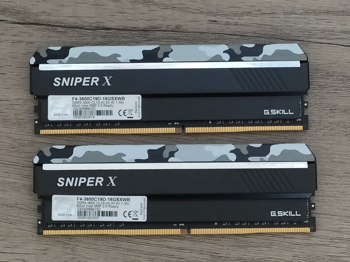 G.SKILL SNIPER X DDR4-3600 8GB×2枚 計16GB 【デスクトップ用メモリ】の画像2