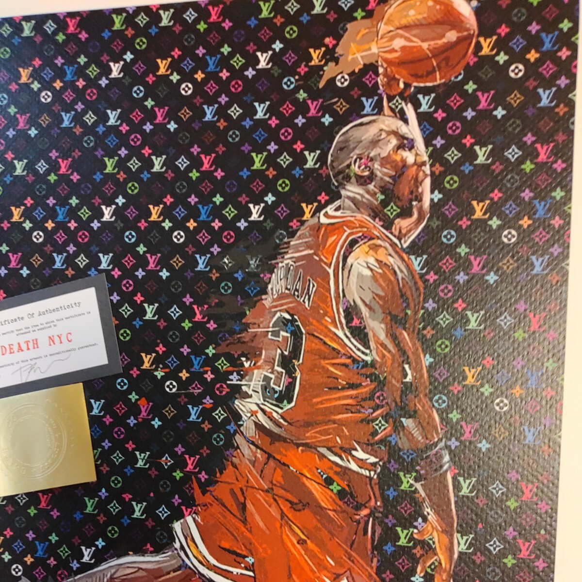 DEATH NYC 世界限定100枚 アートポスター マイケル ジョーダン MICHAEL JORDAN バスケットボール LOUISVUITTON ルイヴィトン バンクシーの画像2