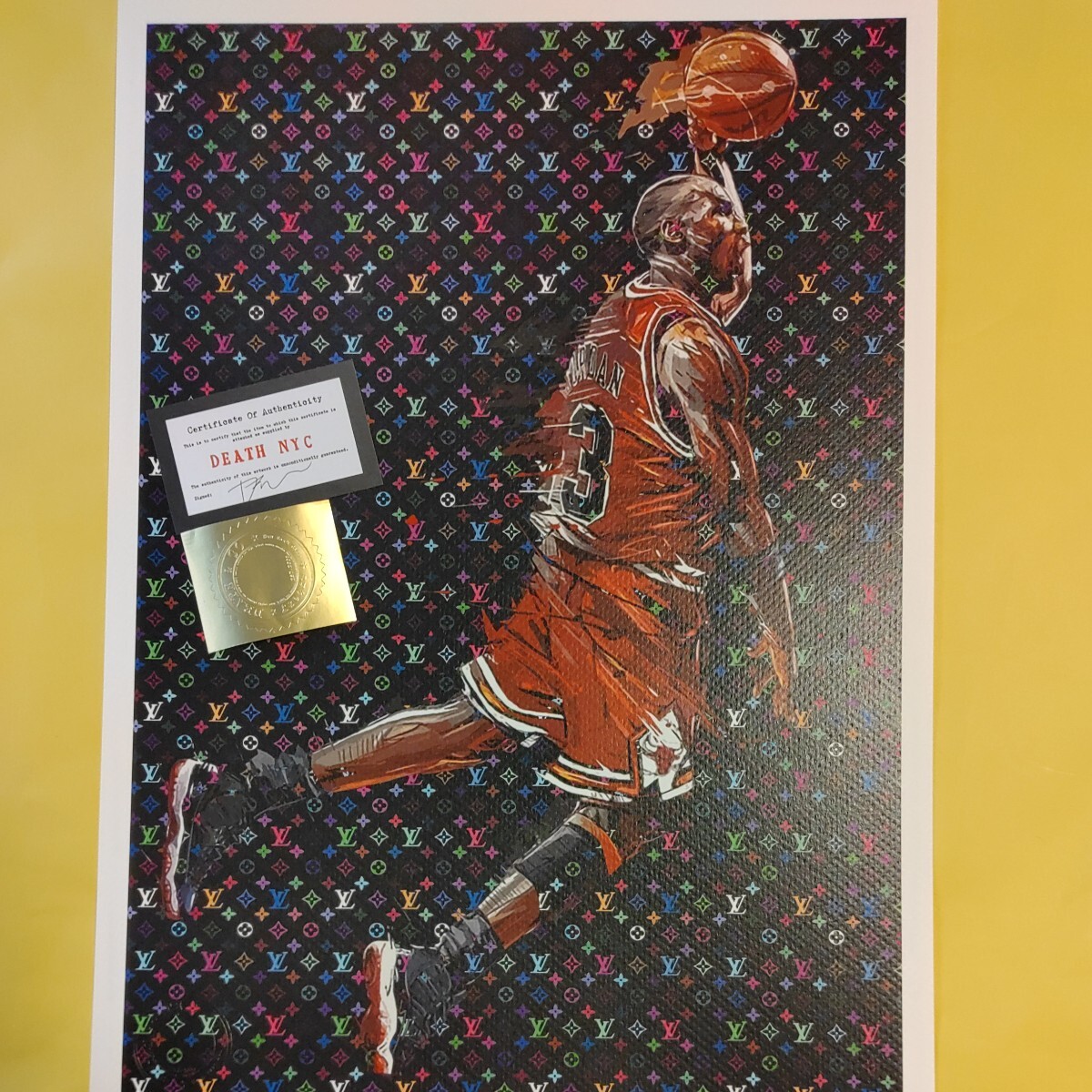 DEATH NYC 世界限定100枚 アートポスター マイケル ジョーダン MICHAEL JORDAN バスケットボール LOUISVUITTON ルイヴィトン バンクシーの画像5