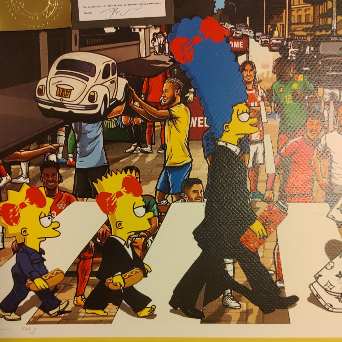 DEATH NYC 世界限定100枚 アートポスター シンプソンズ SIMPSONS アビイロード LOUISVUITTON ルイヴィトン サッカー FOOTBALL レッドリボンの画像3