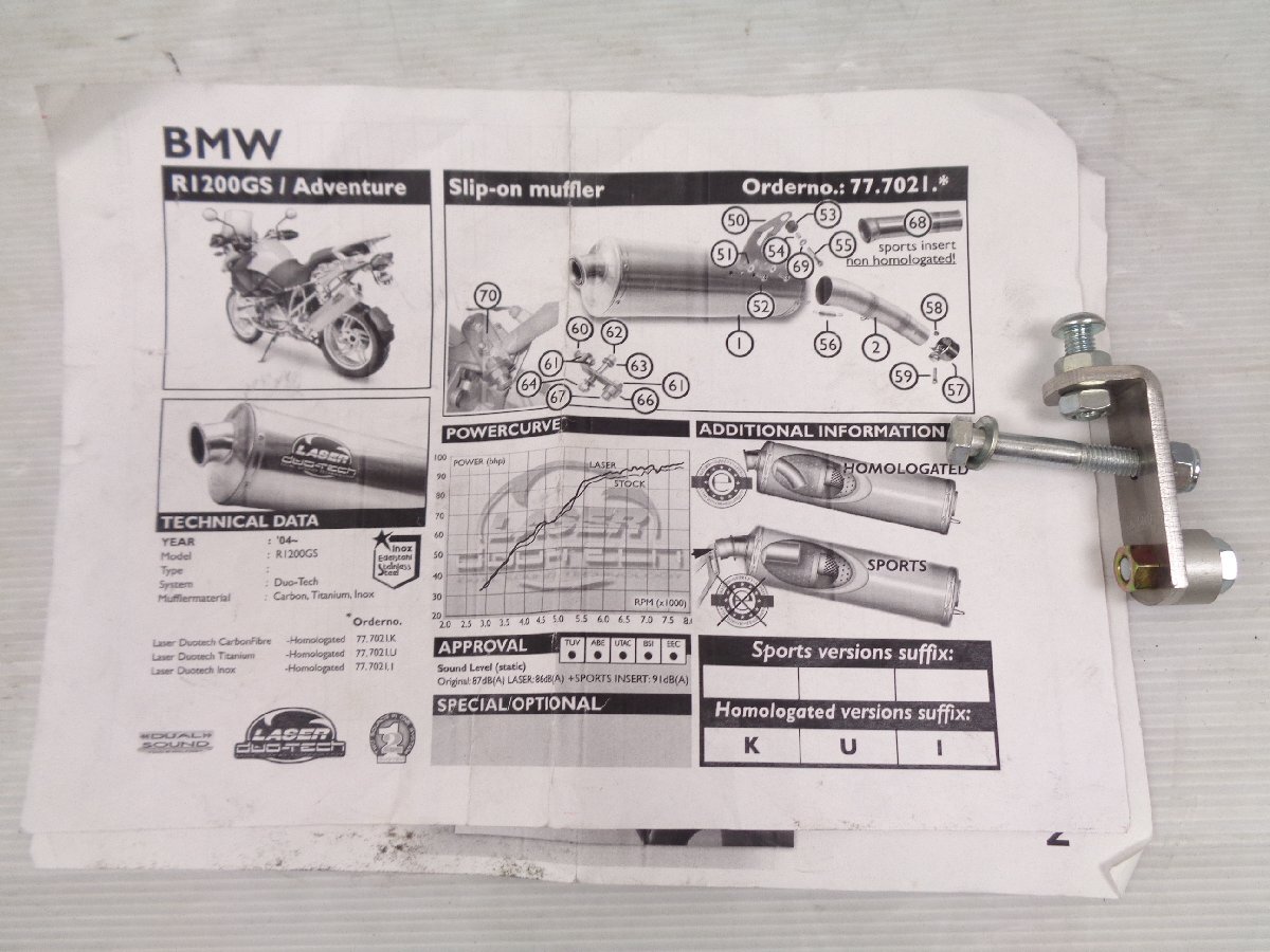 BMW R1200GS Adv 04-09 Laser レーサー Duo TECH ステンレス スリップオン サイレンサー マフラー 良品【E302】の画像9