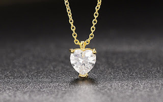 送料一律 ハート型ダイヤモンドCZ 愛のゴールドネックレス 18KGP Gold Plated necklace 1円オークション 60の画像1