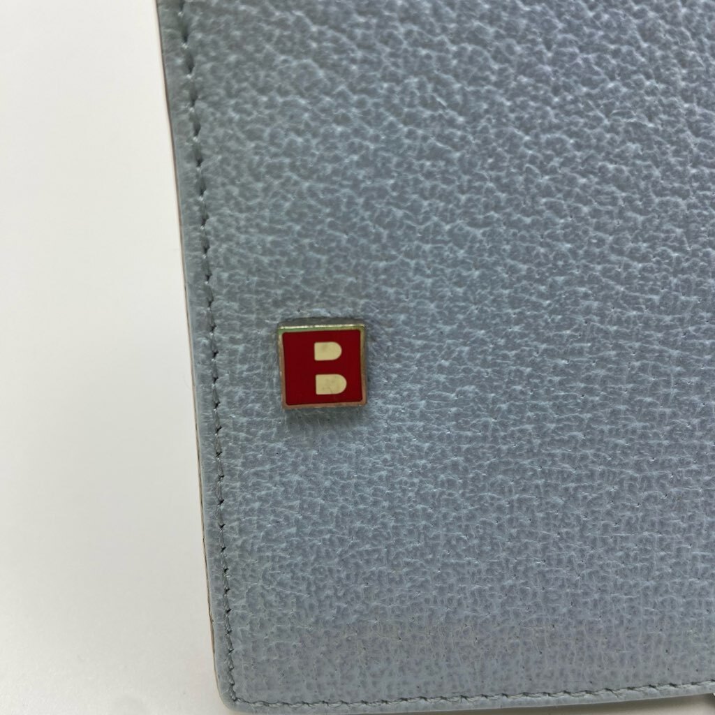 1円～ A-7 60 BALLY バリー 長財布 ロングウォレット ブルー フラップ ロゴ カード収納×8 フリーポケット×3の画像4