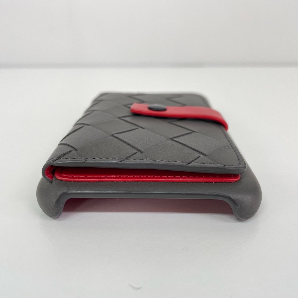 １円～ A-9 60 美品 BOTTEGA VENETA ボッテガヴェネタ iphoneケース アイフォンケース iphone11 グレー イントレチャート の画像3