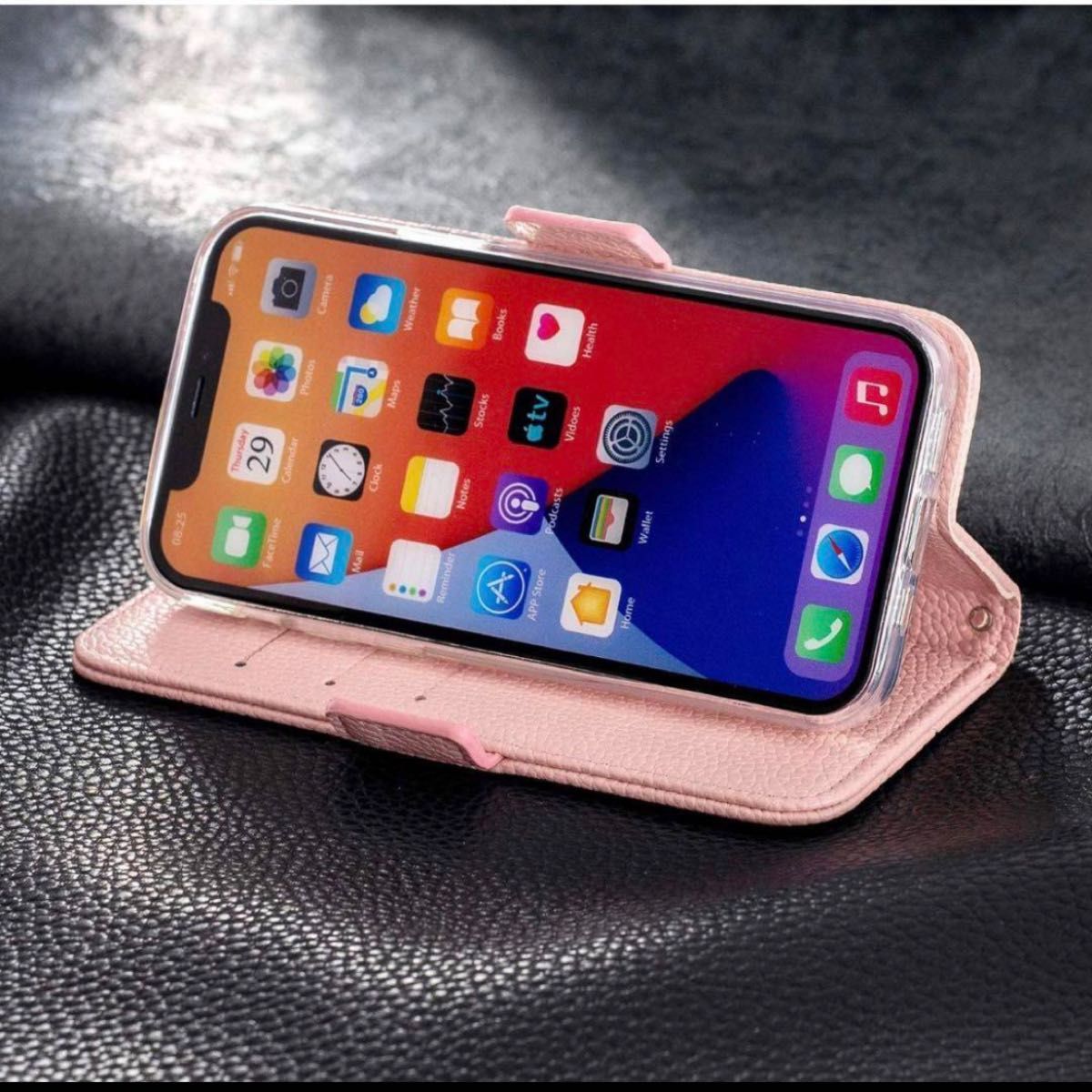 iPhoneSE ケース iPhone5S ケース iPhone5  手帳型 ピンク カードケース 全面保護 ディズニー