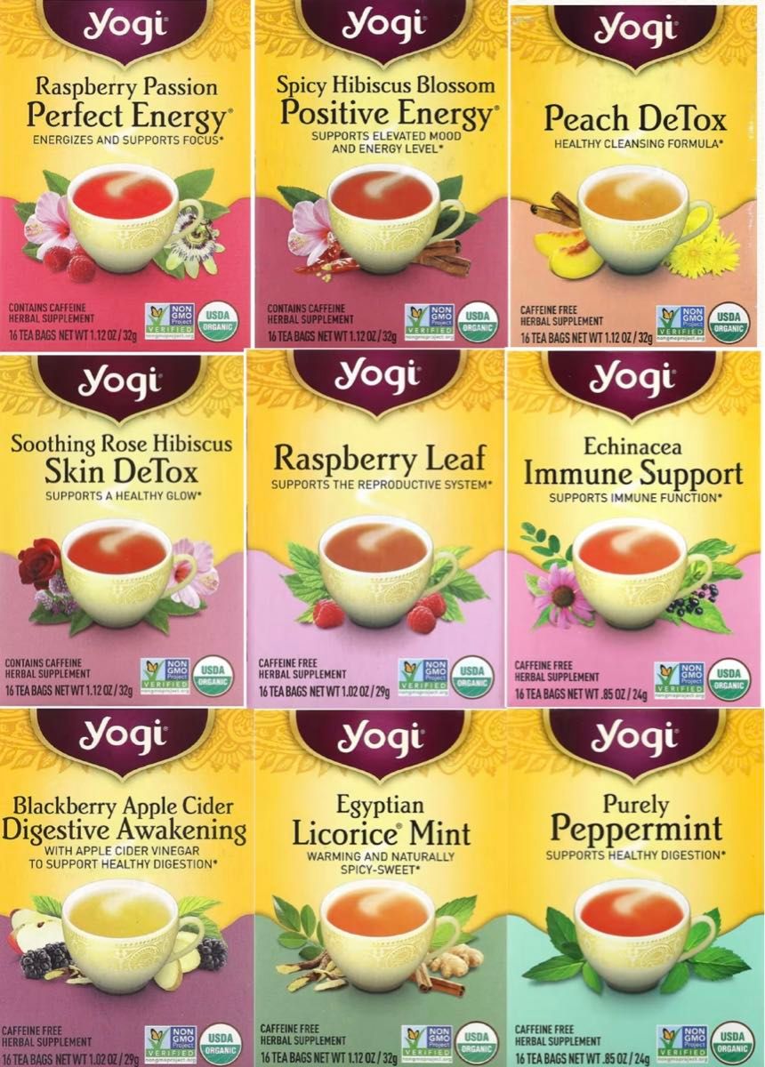 Yogi Tea ヨギティーのティーバッグ　33種類（各1袋）