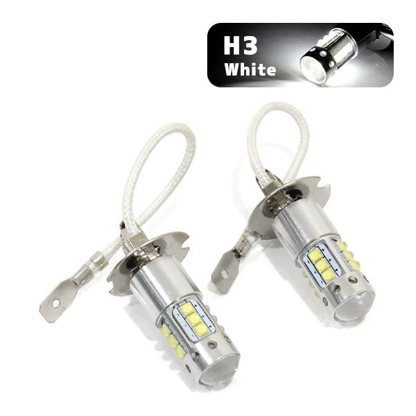 ю 【メール便】 スバル インプレッサ DBA-GH2,3,7,8 H19.6 ～ HID車 [ H3 ] フォグランプ LED 2個セット 80W 16連 SMD 6000k 白 12V/24V_画像1