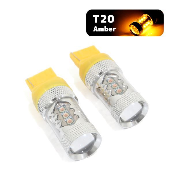 ю 【メール便】 ホンダ ストリーム RN6/7/8/9 H24.4～ [ T20 ] バックランプ LED 2個セット 80W 16連 XT-E端子搭載 アンバー 12V/24V_画像1