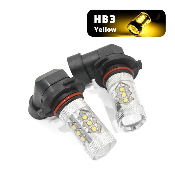 ю 【定形外】 ホンダ オデッセイ RB3,4 11.10～13.10 HID車 [ HB3 ] ハイビーム LED 2個セット 80W 16連 XT-E端子搭載 イエロー 12V/24V_画像1