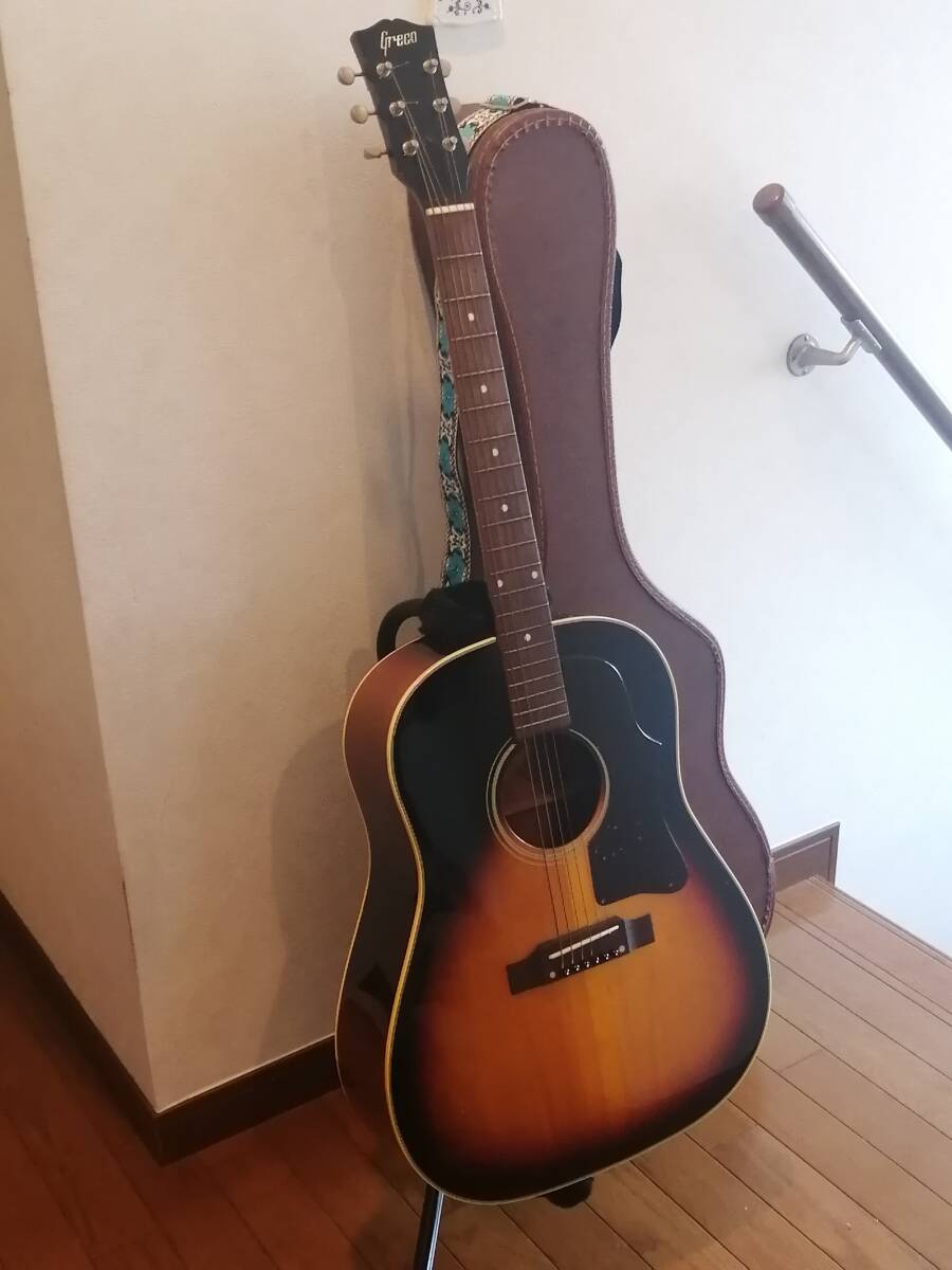 ビンテージ Greco W-404BS グレコ 1981年 富士弦 フジゲン製 ★ハードケース付 アコースティックギター GIBSON ギブソンJ-45 コピーモデルの画像1