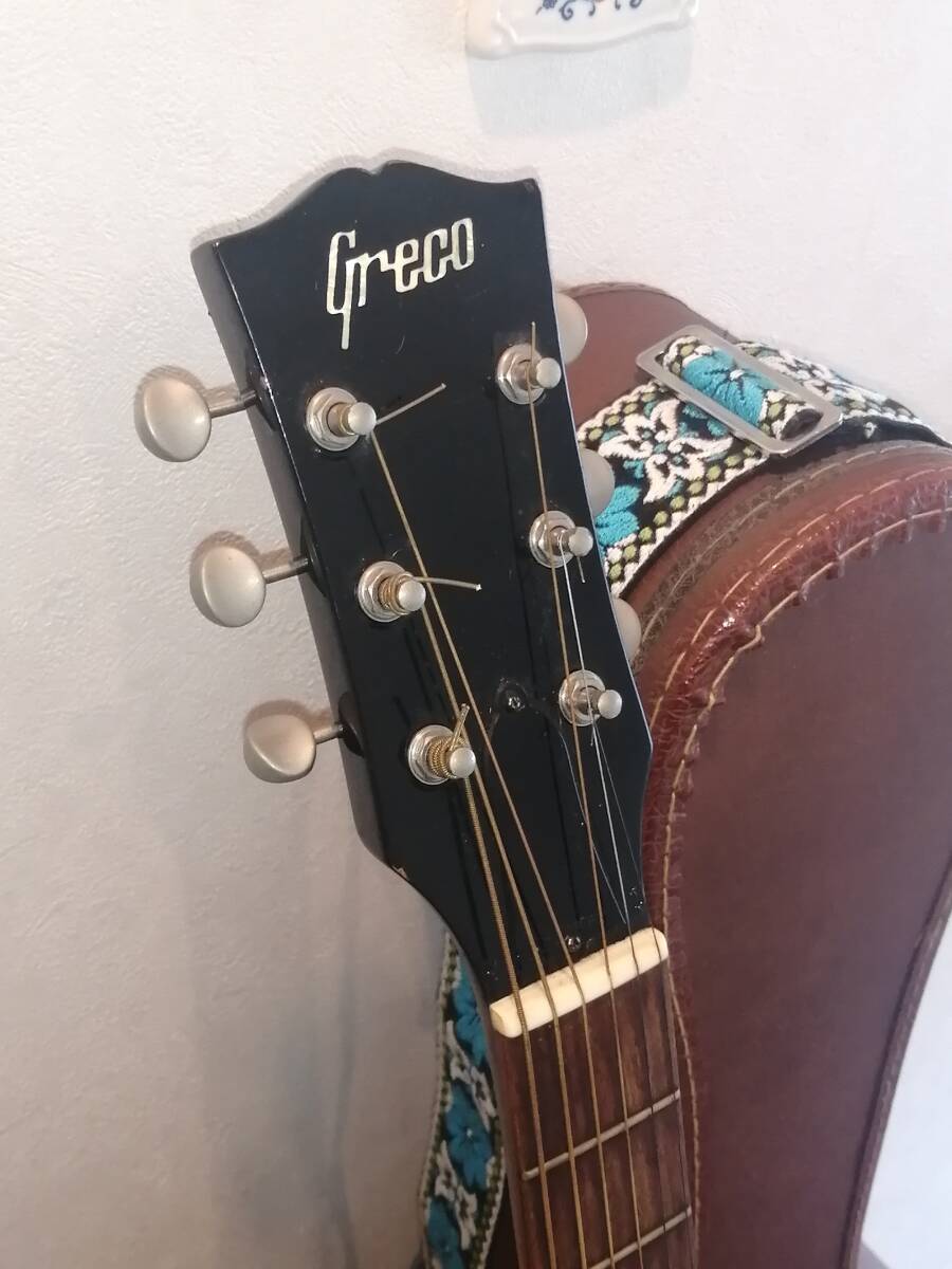 ビンテージ Greco W-404BS グレコ 1981年 富士弦 フジゲン製 ★ハードケース付 アコースティックギター GIBSON ギブソンJ-45 コピーモデルの画像2