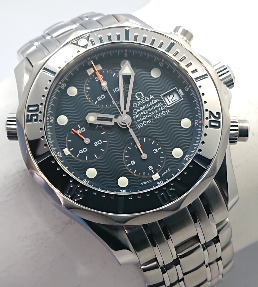 1円～ 【OH済 仕上げ済】 OMEGA オメガ シーマスター プロフェッショナル 300 ダイバー クロノグラフ 2598.80 自動巻き ブルーの画像1