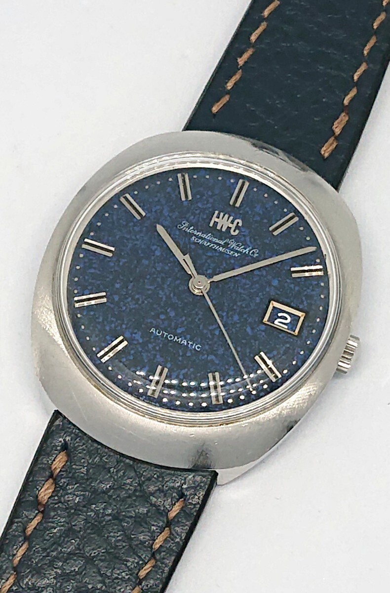 1円～ 稼働品 希少 IWC ブルーマーブル Ref.815 Cal.8541 インターナショナル ウォッチ カンパニー オーバル ワンピースケース 魚リューズの画像1