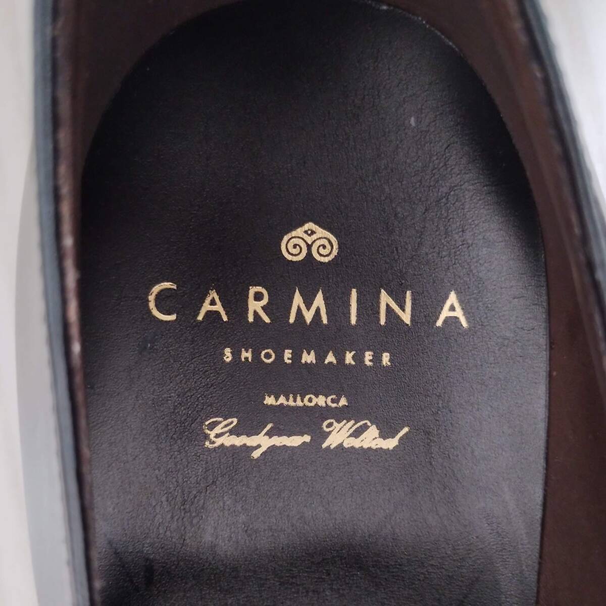 【未使用品】CARMINA サイドエラスティック 黒 UK8 26.5cm ブラック ストレートチップ スペイン製 冠婚葬祭 カルミナ クロケット チャーチの画像6