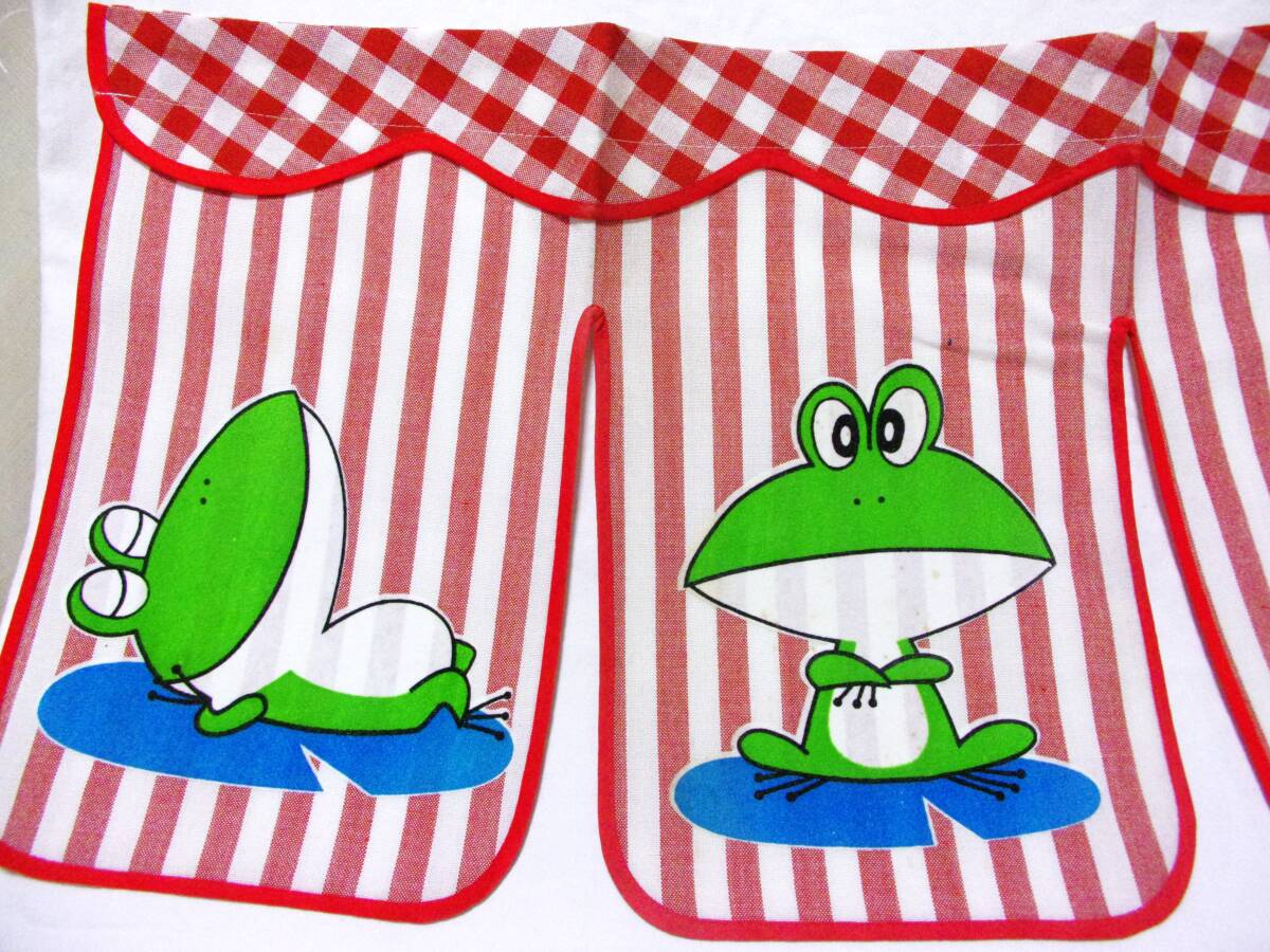 昭和レトロポップ暖簾 蛙ファンシーのれん 当時物、未使用品デッドストック品ケロヨン ケロッピ_画像3