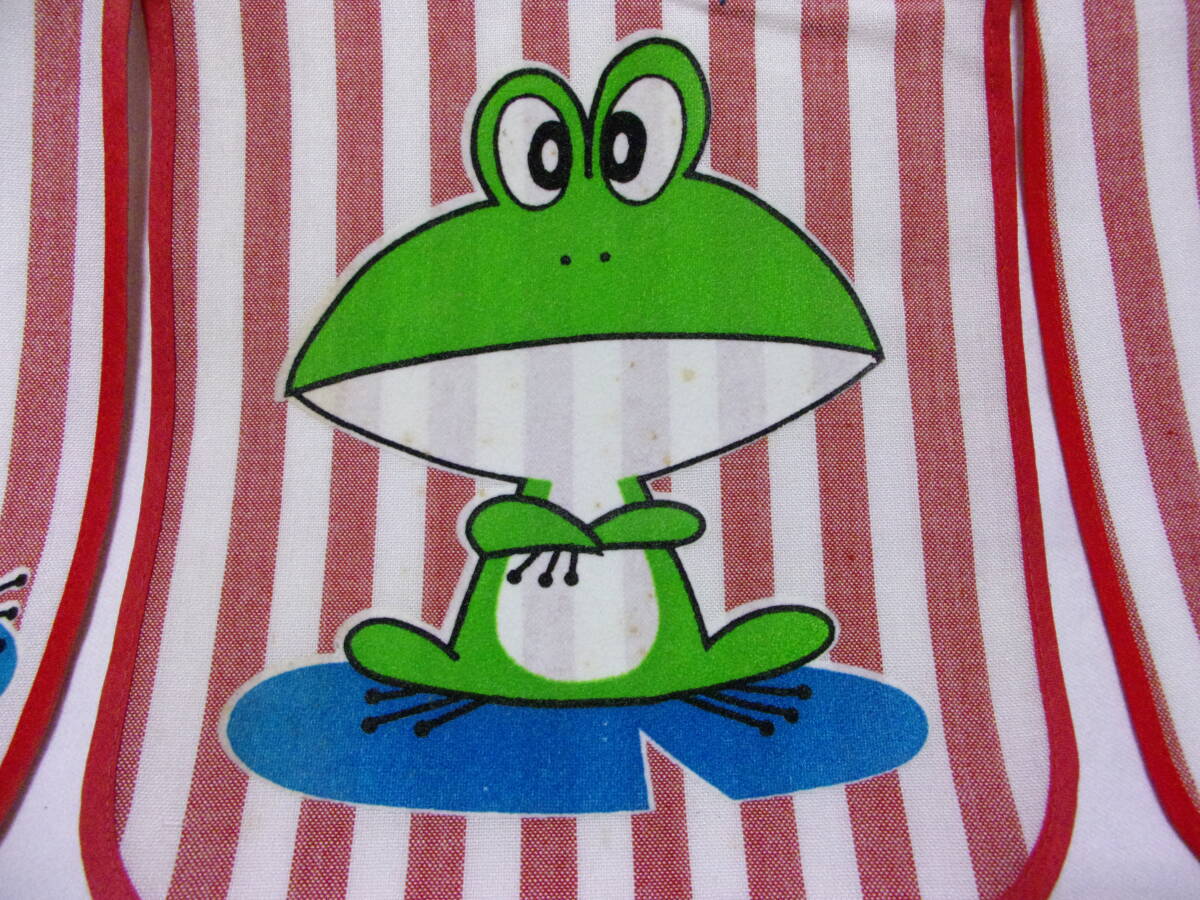 昭和レトロポップ暖簾 蛙ファンシーのれん 当時物、未使用品デッドストック品ケロヨン ケロッピ_シミ点在あります