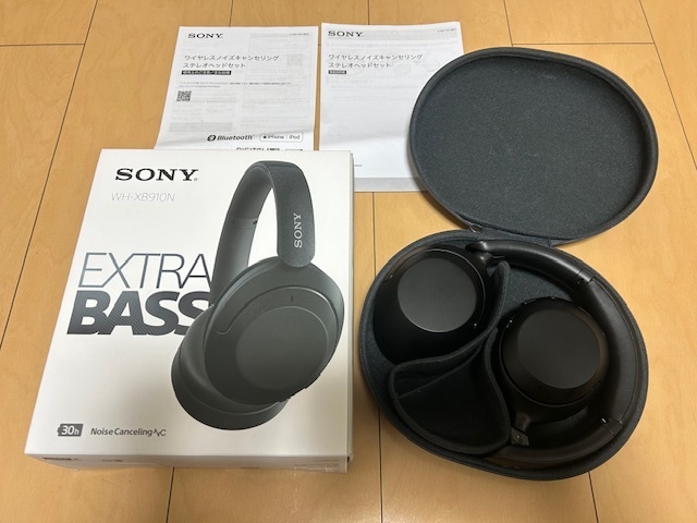 SONY ソニー ヘッドホン ワイヤレス ノイズキャンセリング WH-XB910N EXTRA BASS 通電確認済 ブラック 美中古品の画像1