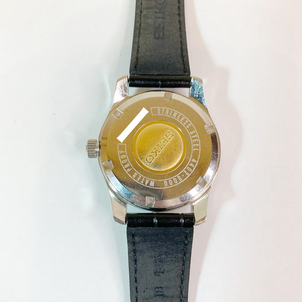 KING SEIKOキングセイコー 44KS 4402-8000 シルバー文字盤 SEIKO製レザーバンド クロコ型押し 手巻き メンズ腕時計 稼働品の画像5