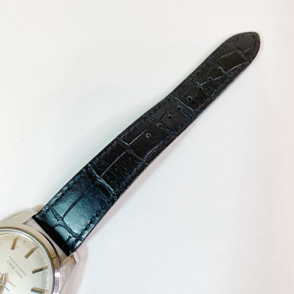 KING SEIKOキングセイコー 44KS 4402-8000 シルバー文字盤 SEIKO製レザーバンド クロコ型押し 手巻き メンズ腕時計 稼働品の画像7
