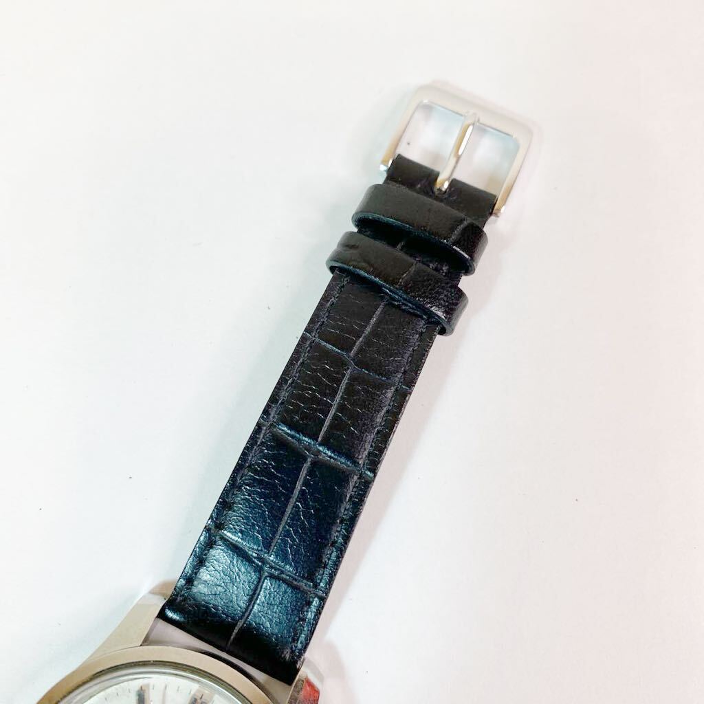KING SEIKOキングセイコー 44KS 4402-8000 シルバー文字盤 SEIKO製レザーバンド クロコ型押し 手巻き メンズ腕時計 稼働品の画像6